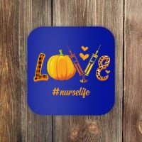 Love Nurse Pumpkin Leopard Fall Halloween Thanksgiving Meaningful Gift Coaster