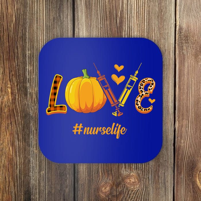 Love Nurse Pumpkin Leopard Fall Halloween Thanksgiving Meaningful Gift Coaster