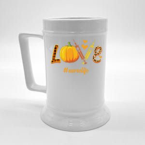 Love Nurse Pumpkin Leopard Fall Halloween Thanksgiving Meaningful Gift Beer Stein