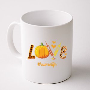 Love Nurse Pumpkin Leopard Fall Halloween Thanksgiving Meaningful Gift Coffee Mug