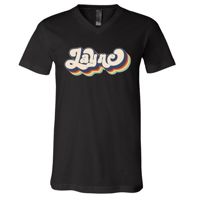 Layne Name Personalized Surname First Name Layne V-Neck T-Shirt