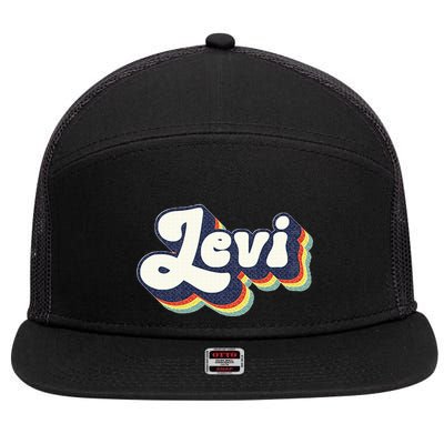 Levi Name Personalized Surname First Name Levi 7 Panel Mesh Trucker Snapback Hat