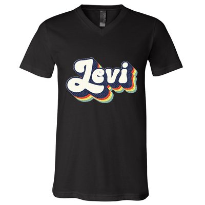 Levi Name Personalized Surname First Name Levi V-Neck T-Shirt