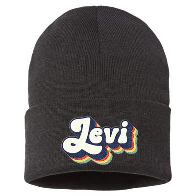 Levi Name Personalized Surname First Name Levi Sustainable Knit Beanie