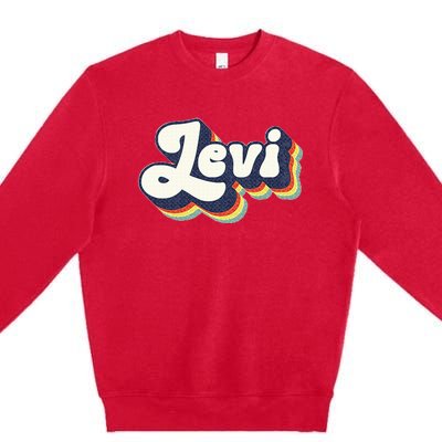 Levi Name Personalized Surname First Name Levi Premium Crewneck Sweatshirt