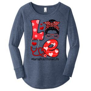 Love Nurse Practitioner Life Nurse Valentine's Day Meaningful Gift Women's Perfect Tri Tunic Long Sleeve Shirt