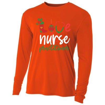 Love Nurse Practitioner Stethoscope Christmas SantaS Nurse Cute Gift Cooling Performance Long Sleeve Crew