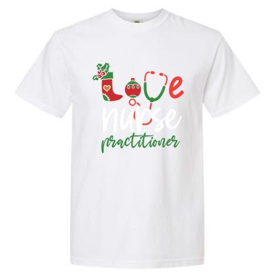 Love Nurse Practitioner Stethoscope Christmas SantaS Nurse Cute Gift Garment-Dyed Heavyweight T-Shirt