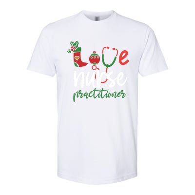 Love Nurse Practitioner Stethoscope Christmas SantaS Nurse Cute Gift Softstyle CVC T-Shirt