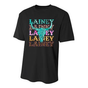 Lainey Name Personalized Cute Gifts Idea Lainey Bullskull Youth Performance Sprint T-Shirt