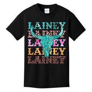 Lainey Name Personalized Cute Gifts Idea Lainey Bullskull Kids T-Shirt