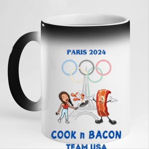 Limited Number1zie Paris 2024 Cook N Bacon Usa 11oz Black Color Changing Mug