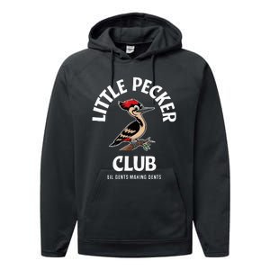 Little Nature Pecker Club Funny Woodpecker Performance Fleece Hoodie