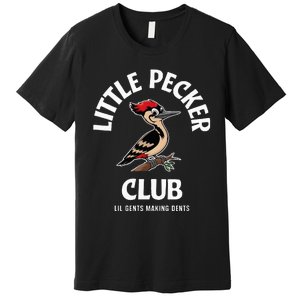 Little Nature Pecker Club Funny Woodpecker Premium T-Shirt