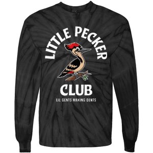 Little Nature Pecker Club Funny Woodpecker Tie-Dye Long Sleeve Shirt