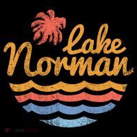 Lake Norman Retro Logo Flexfit Unipanel Trucker Cap