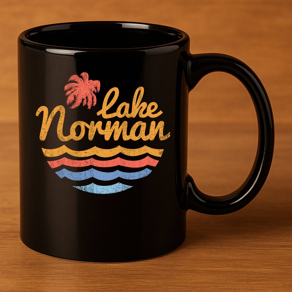 Lake Norman Retro Logo 11oz C Handle Ceramic Mug
