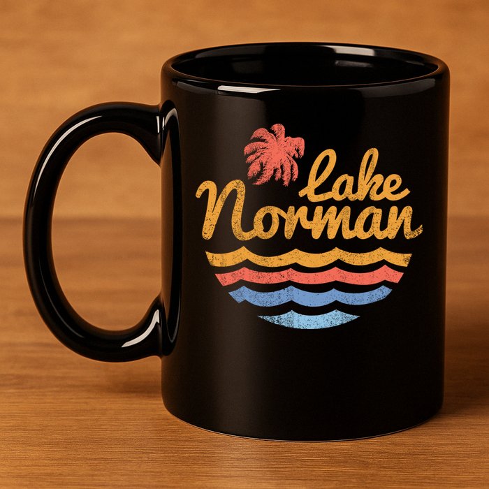 Lake Norman Retro Logo 11oz C Handle Ceramic Mug
