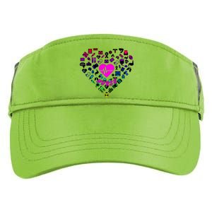 Love Nursing Rainbow Heart Collage Adult Drive Performance Visor