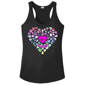 Love Nursing Rainbow Heart Collage Ladies PosiCharge Competitor Racerback Tank