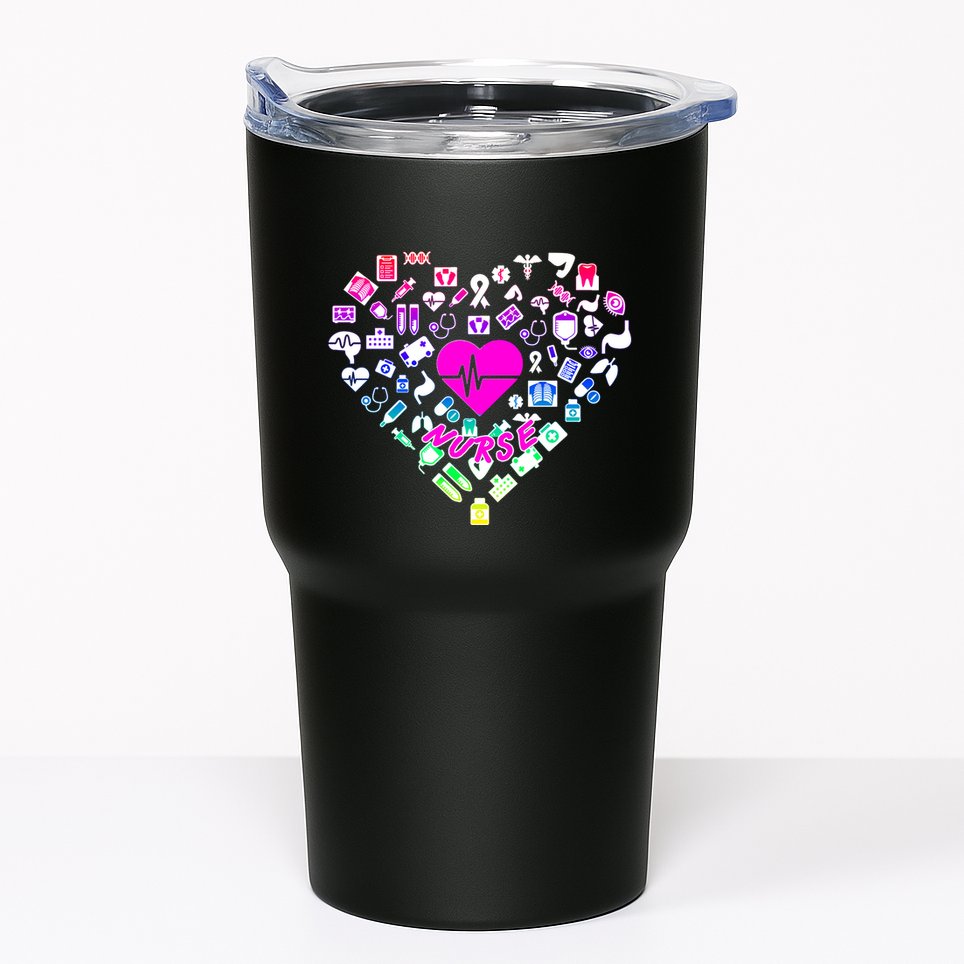 Love Nursing Rainbow Heart Collage Tumbler
