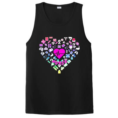 Love Nursing Rainbow Heart Collage PosiCharge Competitor Tank