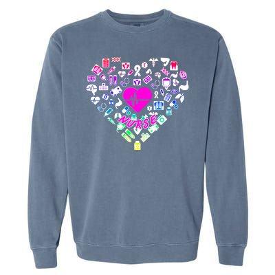 Love Nursing Rainbow Heart Collage Garment-Dyed Sweatshirt