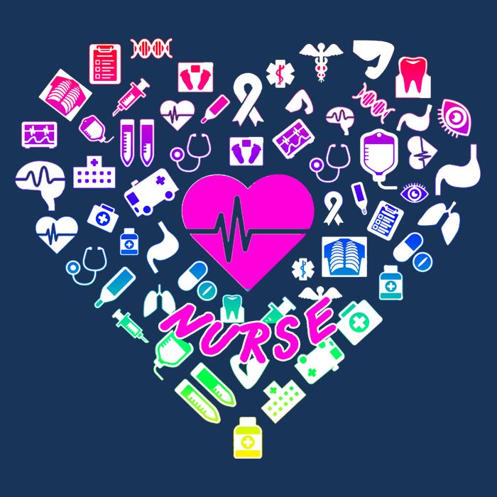 Love Nursing Rainbow Heart Collage Cooling Performance Crew T-Shirt
