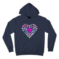 Love Nursing Rainbow Heart Collage Hoodie