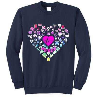 Love Nursing Rainbow Heart Collage Sweatshirt