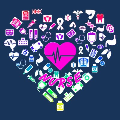 Love Nursing Rainbow Heart Collage T-Shirt