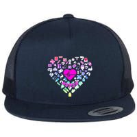 Love Nursing Rainbow Heart Collage Flatbill Hat