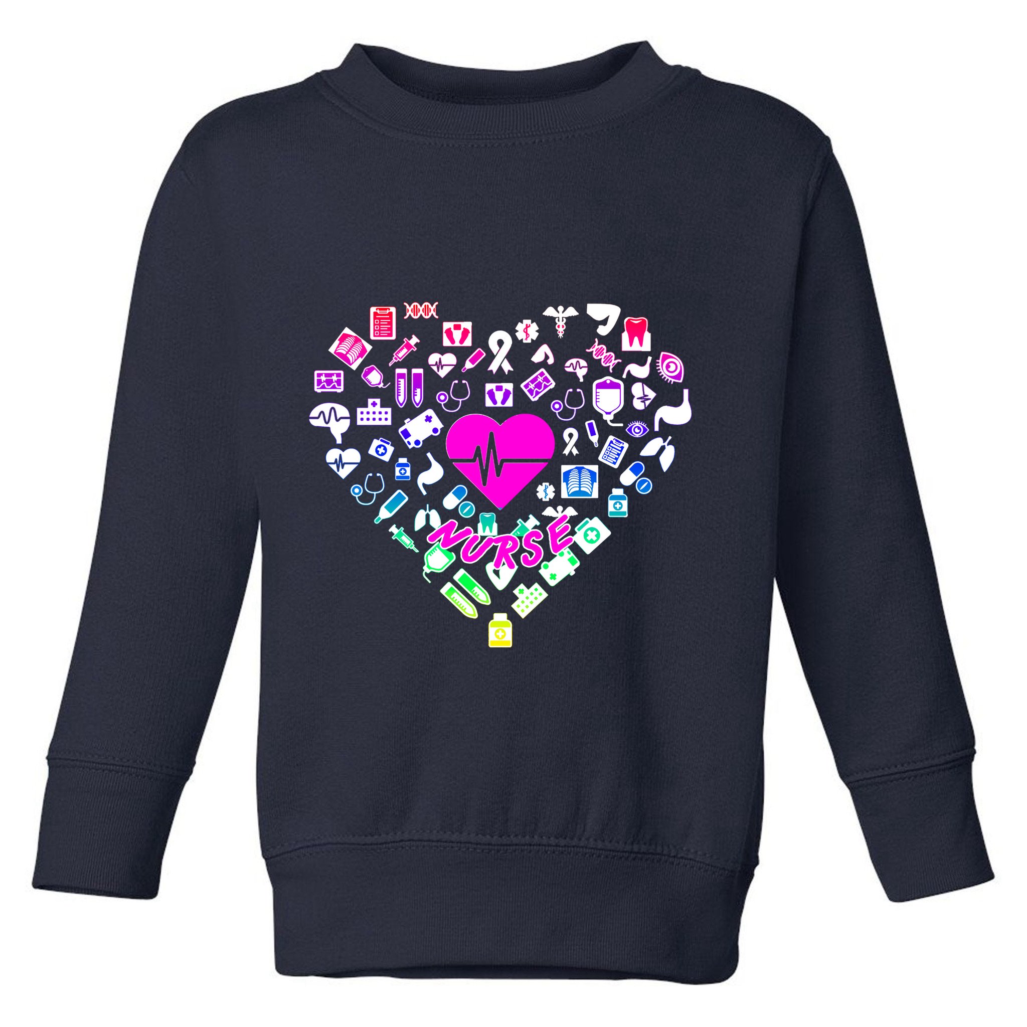Love Nursing Rainbow Heart Collage Toddler Sweatshirt