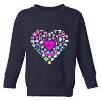 Love Nursing Rainbow Heart Collage Toddler Sweatshirt