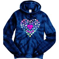 Love Nursing Rainbow Heart Collage Tie Dye Hoodie