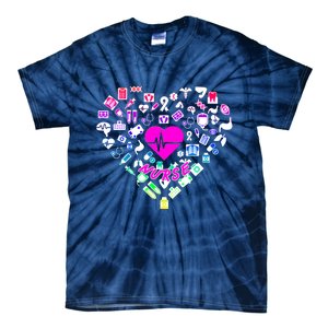 Love Nursing Rainbow Heart Collage Tie-Dye T-Shirt