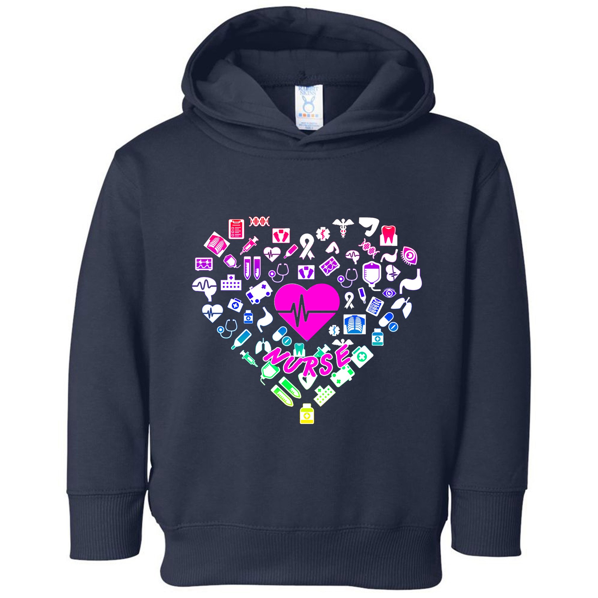 Love Nursing Rainbow Heart Collage Toddler Hoodie