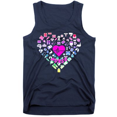 Love Nursing Rainbow Heart Collage Tank Top