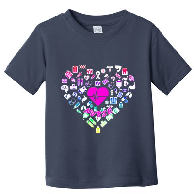 Love Nursing Rainbow Heart Collage Toddler T-Shirt