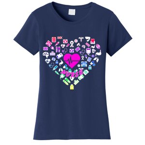 Love Nursing Rainbow Heart Collage Women's T-Shirt