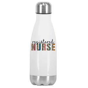 Leopard Nurse RN LPN for Registered Nurse Tee Nurse's Day Stainless Steel Insulated Water Bottle