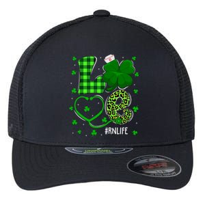 Love Nurse Stethoscope Nursing Rn Life Patricks Day Shamrock Gift Flexfit Unipanel Trucker Cap