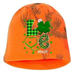 Love Nurse Stethoscope Nursing Rn Life Patricks Day Shamrock Gift Kati - Camo Knit Beanie