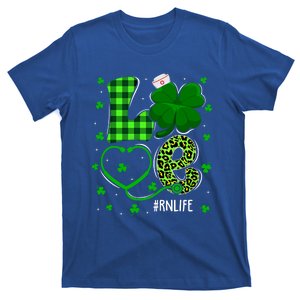 Love Nurse Stethoscope Nursing Rn Life Patricks Day Shamrock Gift T-Shirt