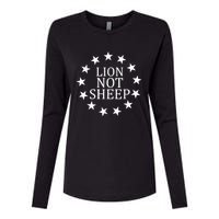 Lion Not Sheep Womens Cotton Relaxed Long Sleeve T-Shirt