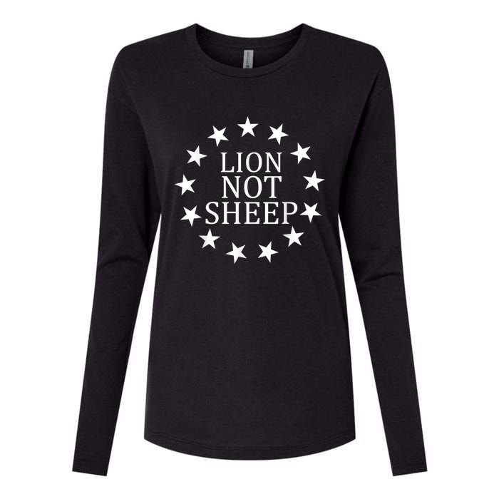 Lion Not Sheep Womens Cotton Relaxed Long Sleeve T-Shirt