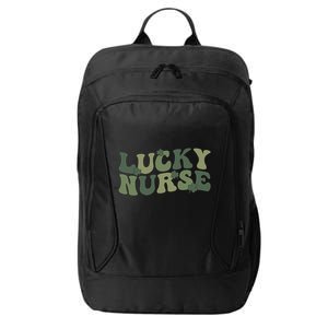 Lucky Nurse St Patrick's Day Nurse Shamrock Nursing Gift City Backpack