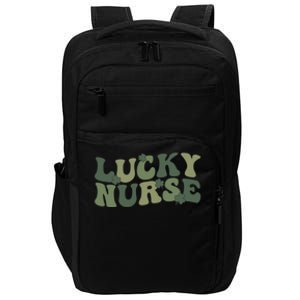 Lucky Nurse St Patrick's Day Nurse Shamrock Nursing Gift Impact Tech Backpack