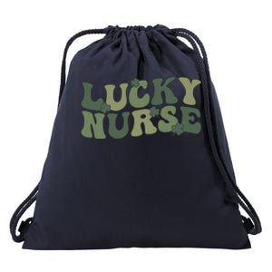 Lucky Nurse St Patrick's Day Nurse Shamrock Nursing Gift Drawstring Bag