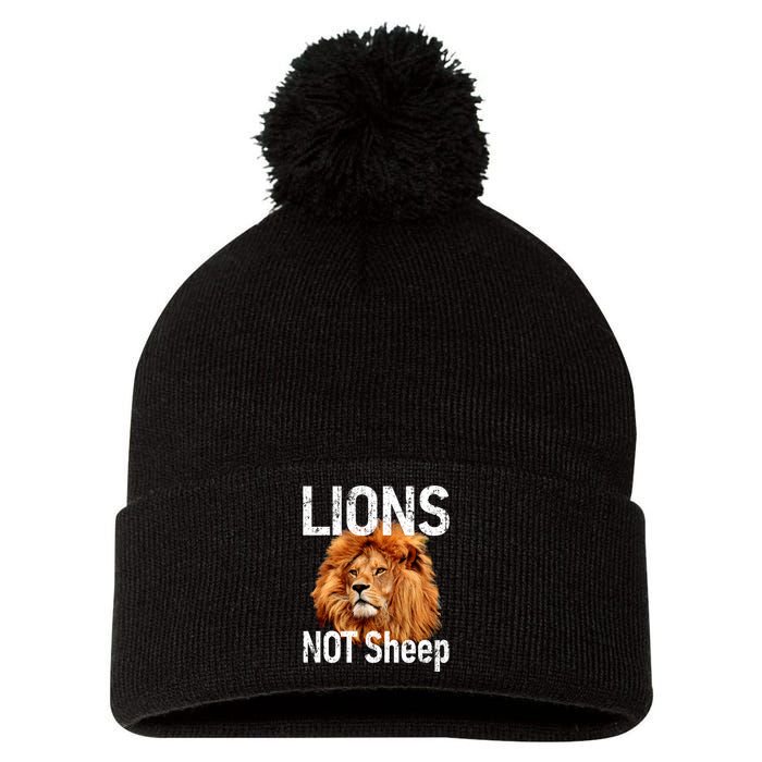 LIONS Not SHEEP, Antiliberal Pom Pom 12in Knit Beanie